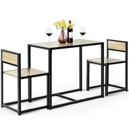 3-Piece Dining Set – Table and 2 Chairs, Space-Saving