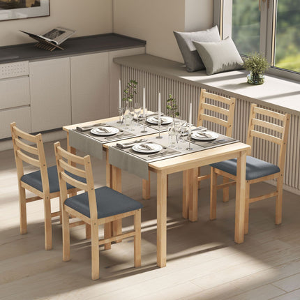 3-Piece Dining Set with 2 Chairs, Space-Saving, Wood