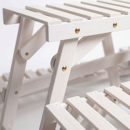 3-Piece Fir Wood Plant Stand Set – White