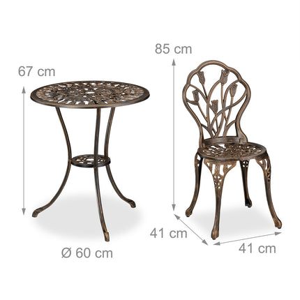 3dílný bistro set s květinovým vzorem – stůl a židle na terasu