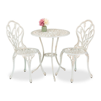 3-teiliges Blumen-Bistro-Set – Tisch und Stühle für die Terrasse