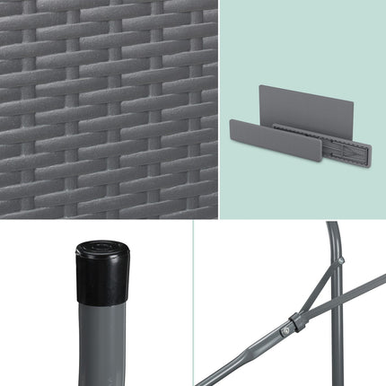 3-teiliges Biergarnitur-Set, Rattan-Optik, Schwarz