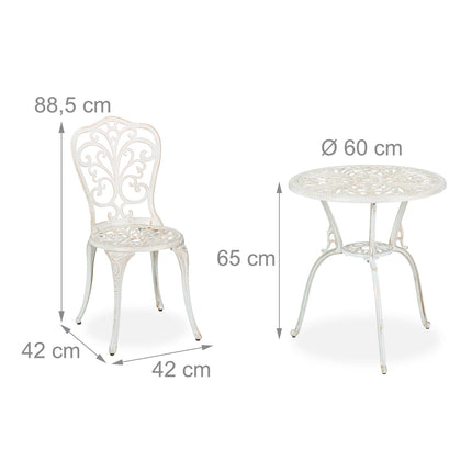 3-teiliges Garten-Bistro-Set – Antike Terrassenmöbel