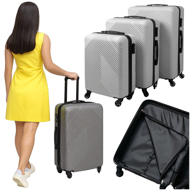 3-teiliges Koffer-Set – Leicht, robust, Grau