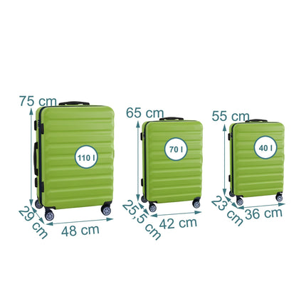 3-teiliges Hartschalenkoffer-Set mit Rollen