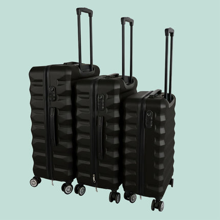 3-teiliges Hartschalen-Kofferset mit Rollen