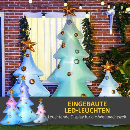 3-Piece Inflatable Christmas Trees with LED Lights