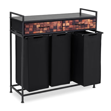 3-Piece Laundry Hamper with Removable Baskets, Metal Frame