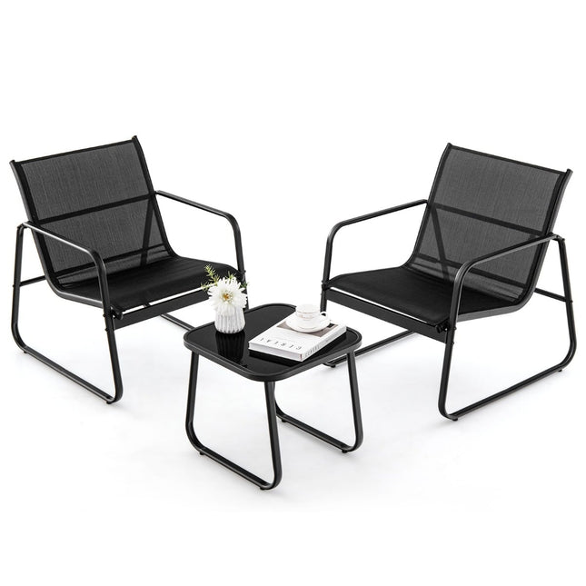 3-teiliges Outdoor-Möbelset mit Stühlen und Tisch
