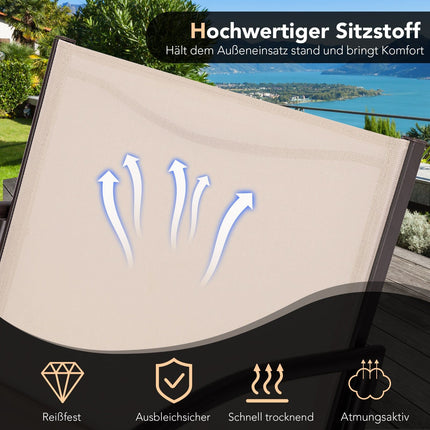 3-Piece Patio Set with 2 Chairs & Table, Ergonomic Seats