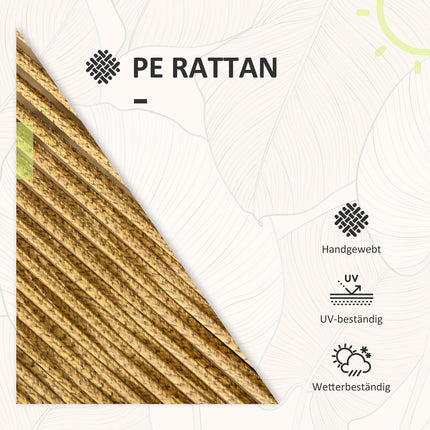 Gartenmöbel-Set aus Rattan: 2 Stühle und Tisch, inklusive Auflagen