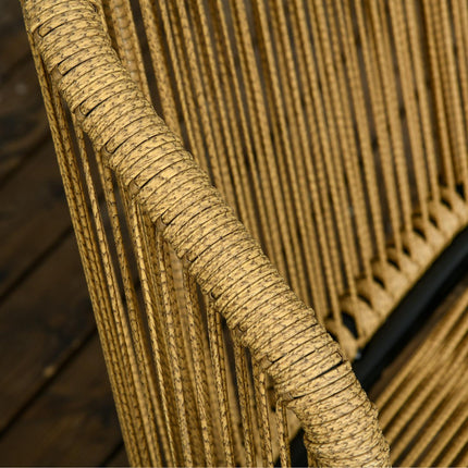 Gartenmöbel-Set aus Rattan: 2 Stühle und Tisch, inklusive Auflagen