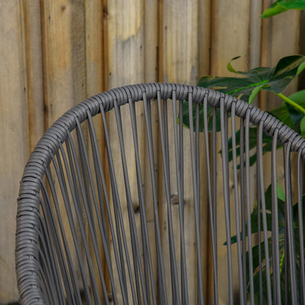 Gartenmöbel aus Rattan – 2 Stühle und Tisch, inklusive Kissen
