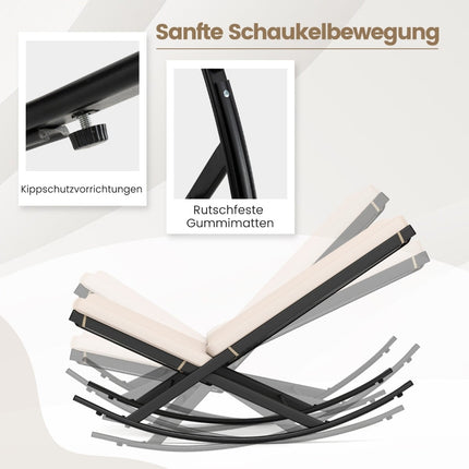 3-teiliges Rattan-Terrassen-Set mit Schaukelstühlen und Tisch