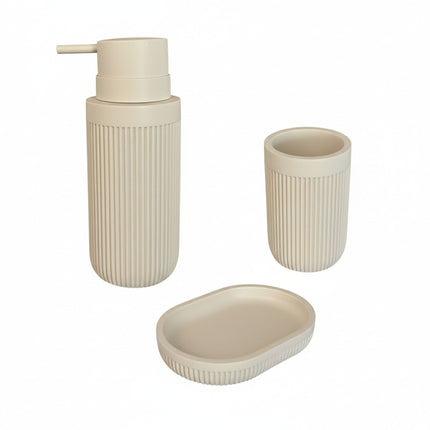 3-teiliges Badezimmer-Accessoire-Set aus Kunstharz