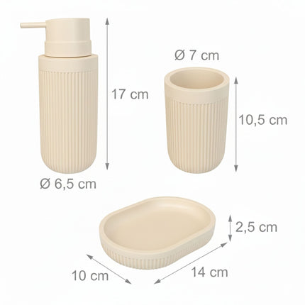 3-teiliges Badezimmer-Accessoire-Set aus Kunstharz
