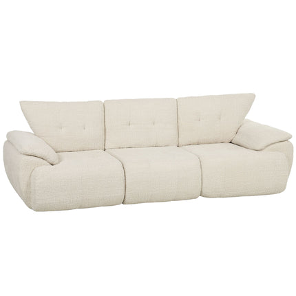 3-Seater Chenille Sofa, Frameless, Extra Wide Seats