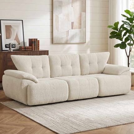 3-Seater Chenille Sofa, Frameless, Extra Wide Seats