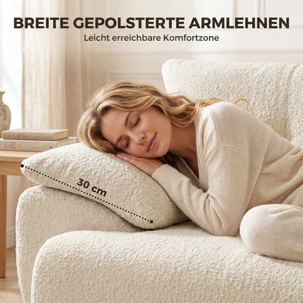 3-Seater Chenille Sofa, Frameless, Extra Wide Seats