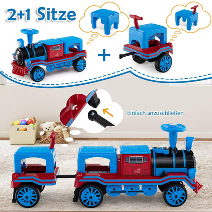 3místný elektrický vláček pro děti, 12V, modrý