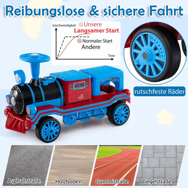 3-Sitzer Elektro-Eisenbahn für Kinder, 12V, Blau