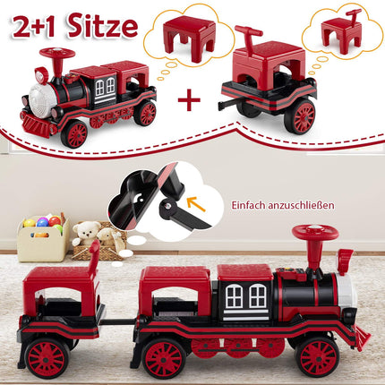 3-Seater Electric Train Set for Kids, 12V, Removable Seats