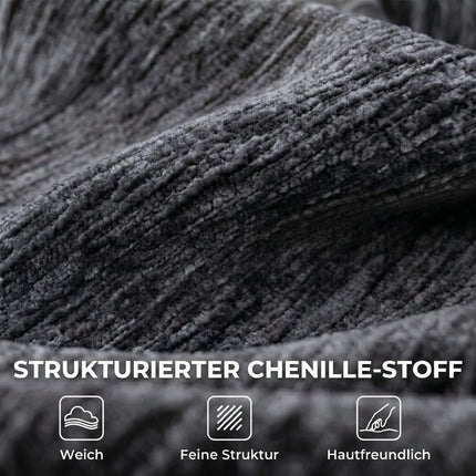 3-Seater Grey Chenille Cloud Sofa with Cushions