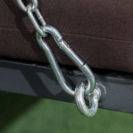 3-Sitzer Schaukelbank aus Metall mit Kissen und verstellbarem Sonnendach