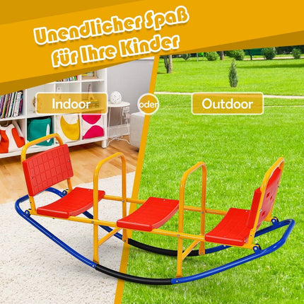 3 Seater Rocking Rocker Children's Rocker with Handles Heavy Duty Metal Children's Rocker 136 x 39 x 60 cm Colorful