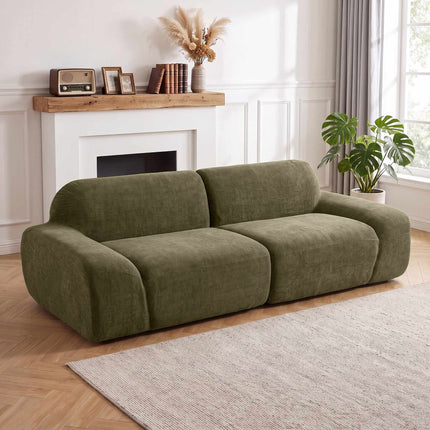 3-Seater Sofa, Chenille Upholstery, Deep Green
