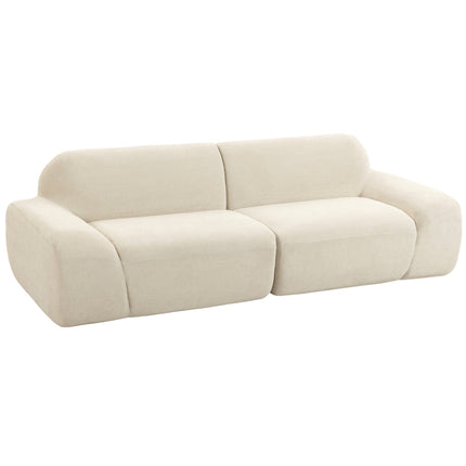 3-Seater Sofa, Cream White, Chenille Upholstery, No Assembly