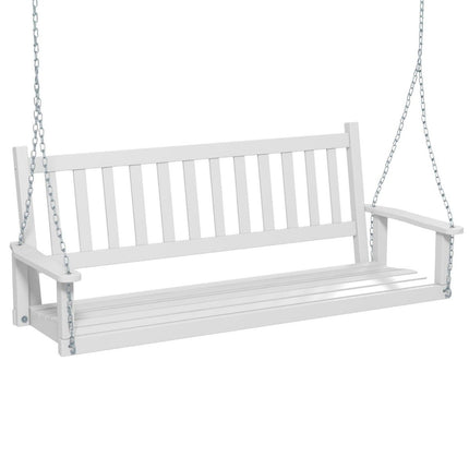 3-Sitzer Massivholz-Hollywoodschaukel, 360 kg Tragkraft, Weiß