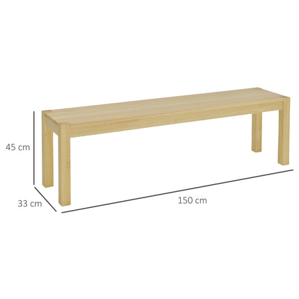 3-Sitzer Esszimmerbank aus Kiefernholz, hält 330 kg, 150 x 33 x 45 cm