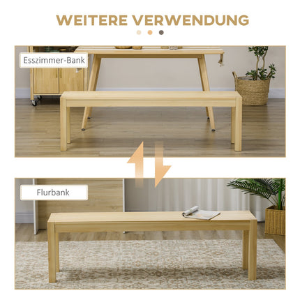 3-Sitzer Esszimmerbank aus Kiefernholz, hält 330 kg, 150 x 33 x 45 cm