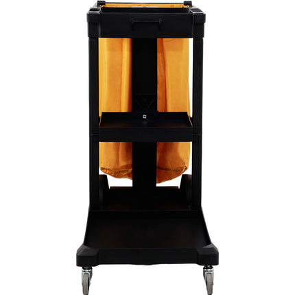3-Shelf Janitorial Cart, 200 lb, 25-Gal Bag