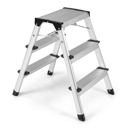 3-Step Folding Aluminum Ladder with Non-Slip Steps