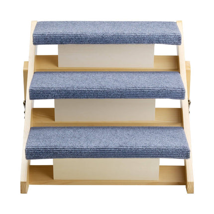 3-Step Wooden Dog Stairs, Foldable, 150 lb Capacity