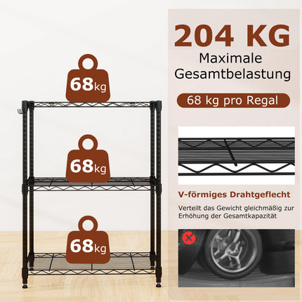 3-Tier Adjustable Metal Storage Shelf – Heavy Duty