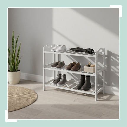 3-stufiges Bambus-Schuhregal für 9 Paar
