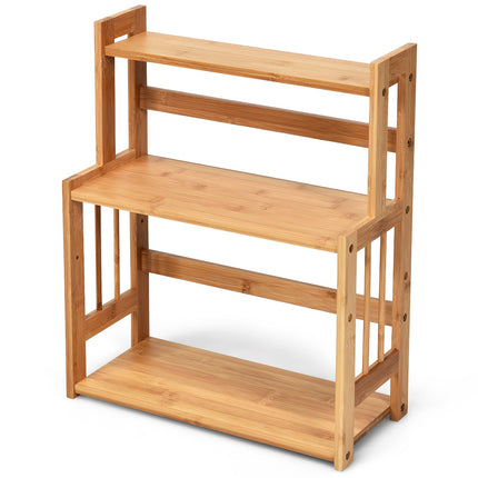 3-Tier Bamboo Spice Rack, Adjustable Shelves Organizer