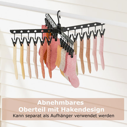 3-stöckiger, klappbarer Wäscheständer, 178 cm, Schwarz
