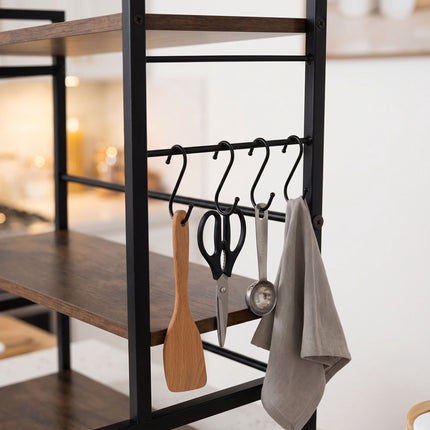 3-Tier Kitchen Shelf with Hooks and Knife Holder