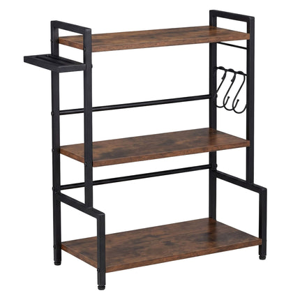 3-Tier Kitchen Shelf with Hooks and Knife Holder