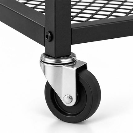3-Tier Kitchen Trolley with Castors and Wood-Effect Top, White, 10 kg per Tier