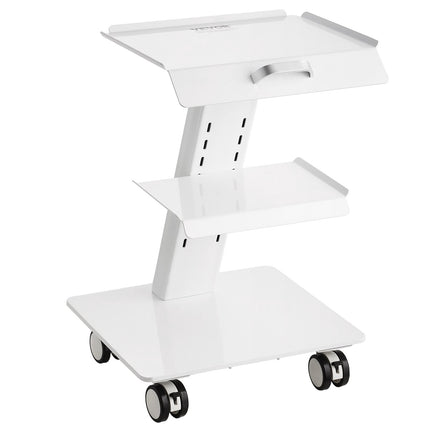 3-Tier Lab Trolley Cart, Steel, 100 kg, Lockable Wheels