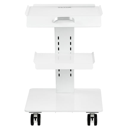 3-Tier Lab Trolley Cart, Steel, 100 kg, Lockable Wheels
