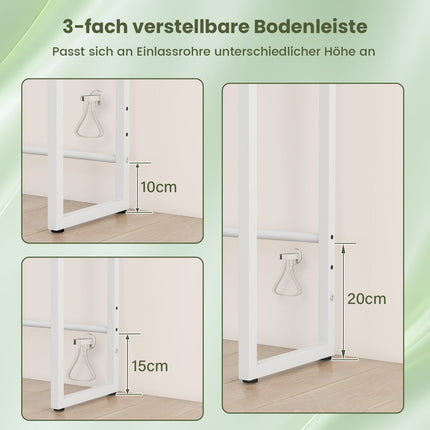 3-stöckiges Badregal über der Toilette, 64x24x162 cm, Weiß