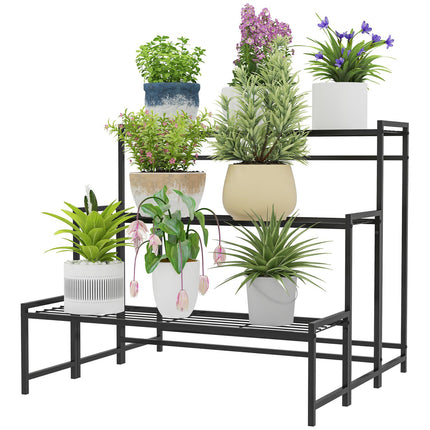 Metall-Pflanzenständer – 3-stöckiges Blumenregal für drinnen/draußen, 66 cm