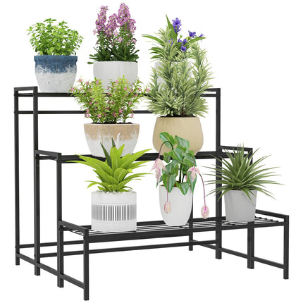 Metall-Pflanzenständer – 3-stöckiges Blumenregal für drinnen/draußen, 66 cm