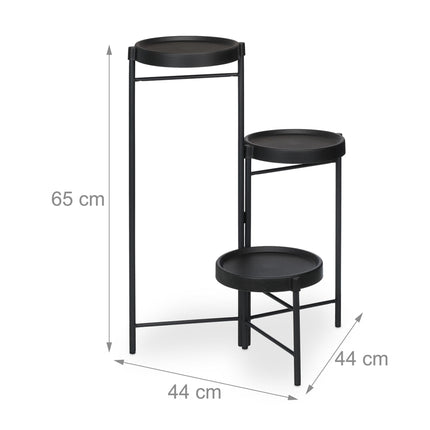 3-Tier Plant Stand, Foldable Steel & Plastic